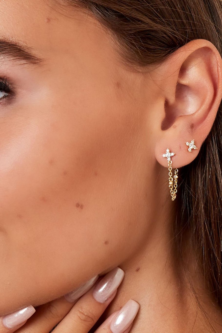 Ear Studs Star - Sparkle Collection Gold Color Copper Picture3